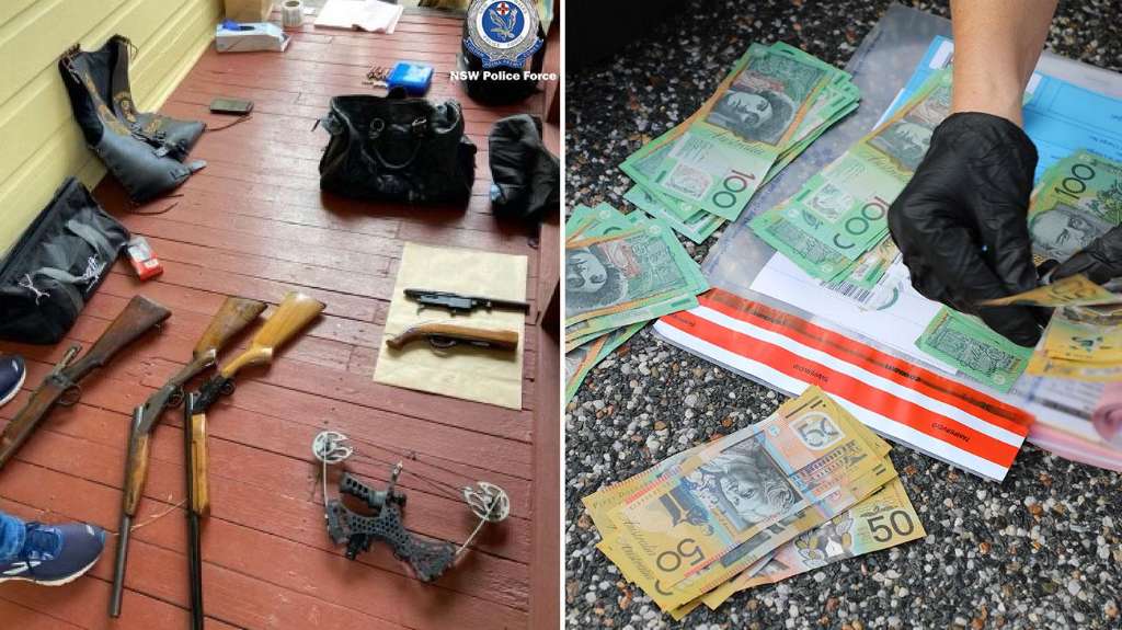 Police seize grenades, guns and millions of dollars worth of drugs from alleged Sydney safe house