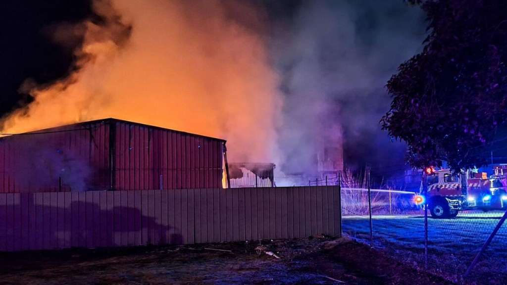 Large Shed Fire Breaks Out Near Maryborough