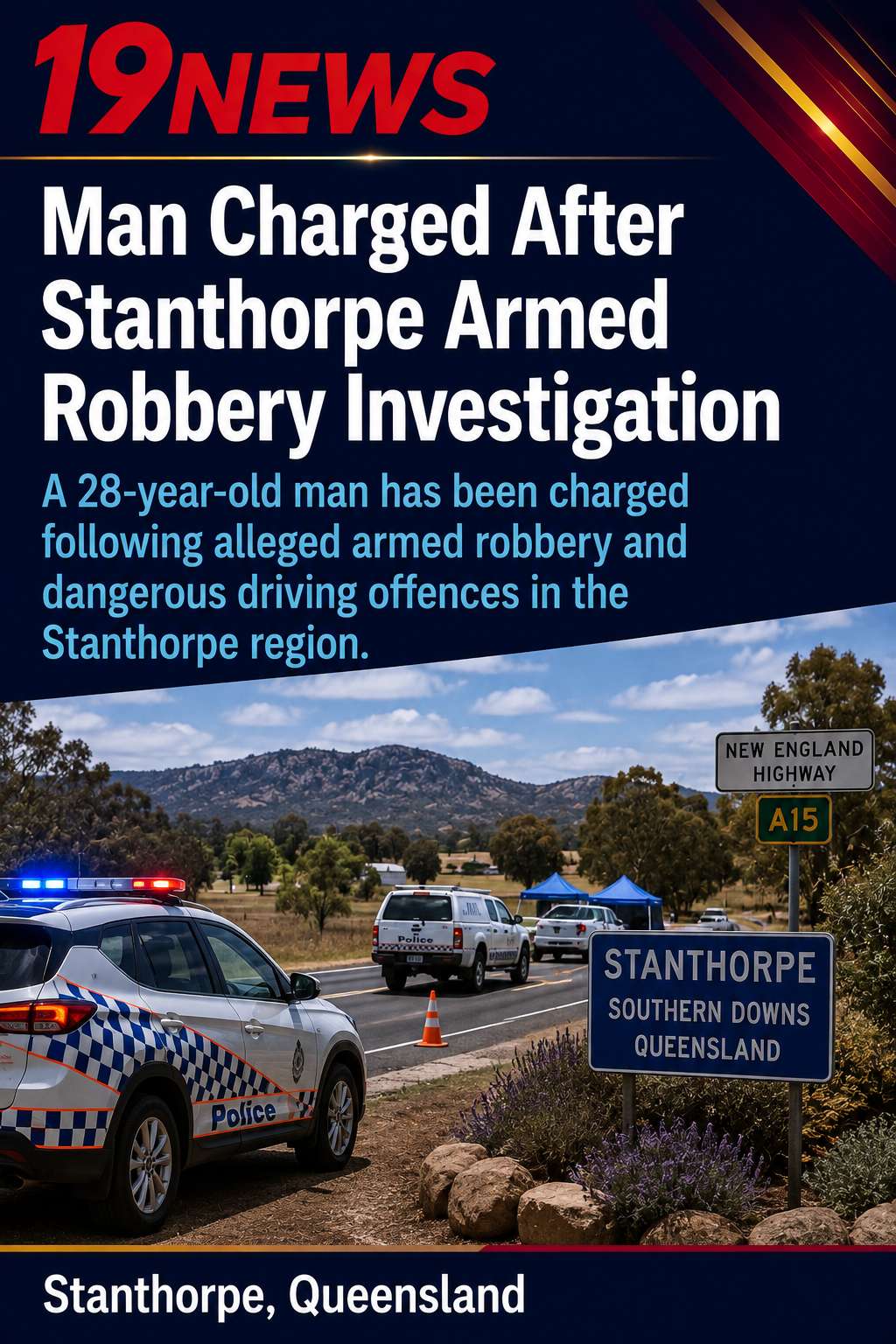 Man Charged After Alleged Armed Robbery and Dangerous Driving in Stanthorpe - Stanthorpe, QLD