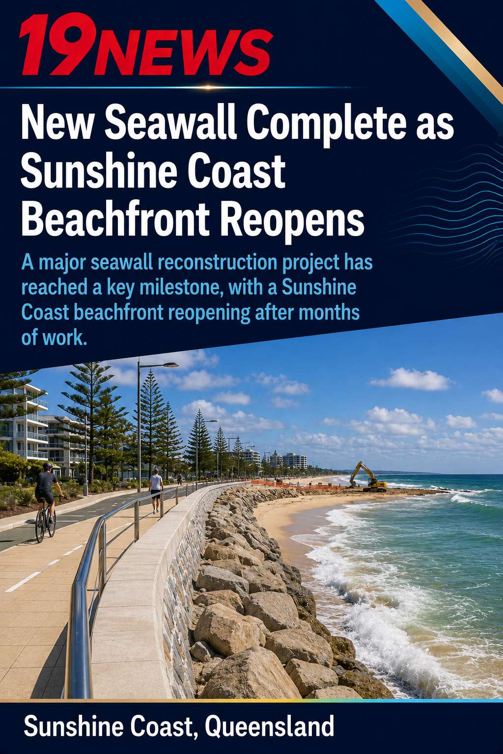 New Seawall Complete as Sunshine Coast Beachfront Reopens