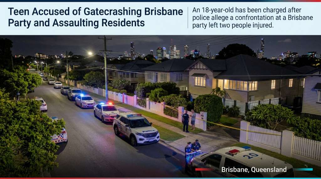 Teen Accused of Gatecrashing Brisbane Party and Assaulting Residents