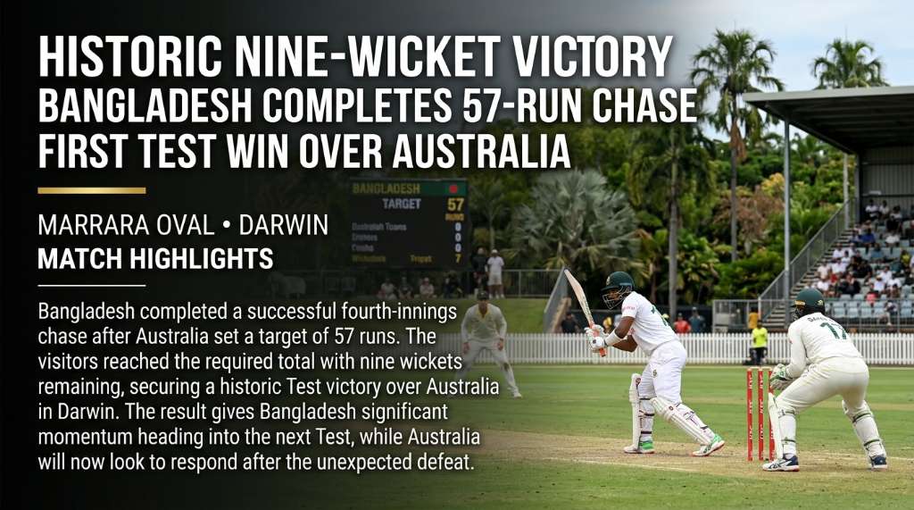 Bangladesh Eye Series Victory After Historic Darwin Test Win