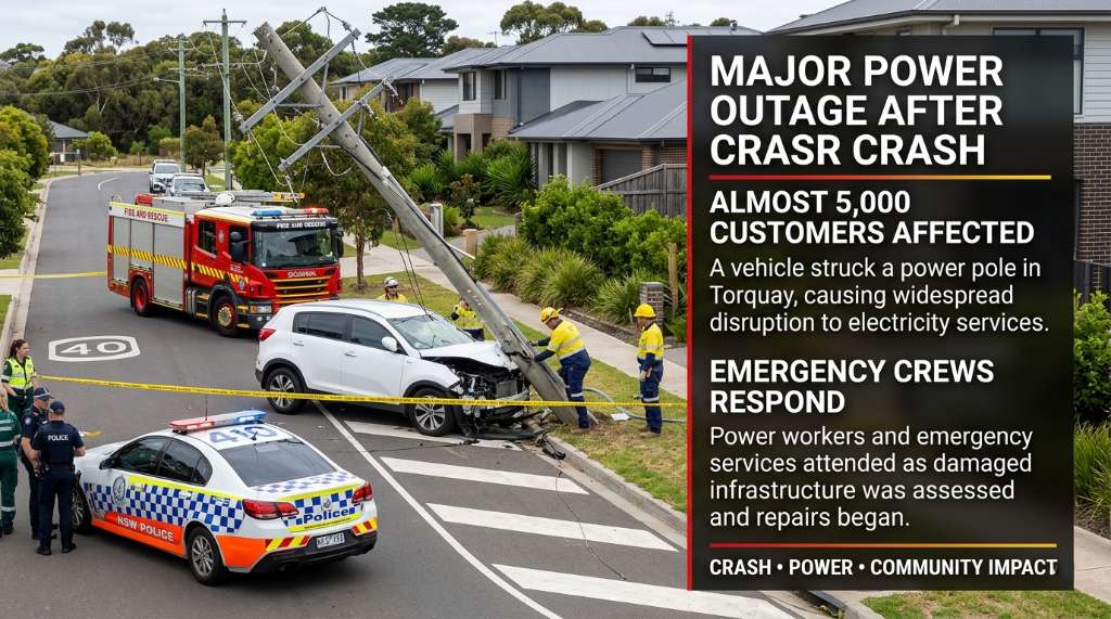 Torquay Crash Cuts Power to Almost 5,000 Customers