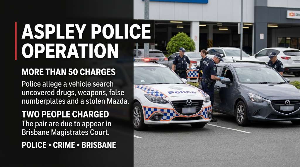 Two Charged After Police Seize Drugs, Weapons and Stolen Car in Aspley