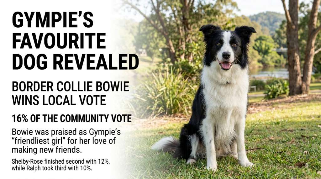 Gympie’s Favourite Dog Revealed as Border Collie Bowie Wins Local Vote