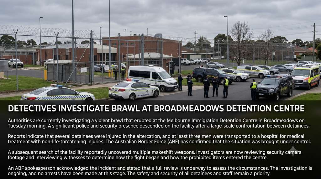 Police Investigate Brawl at Melbourne Immigration Detention Centre - Melbourne, VIC