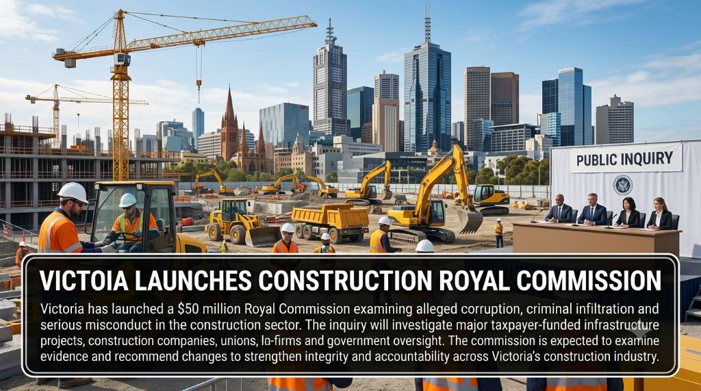 Victoria Launches $50 Million Royal Commission Into Construction Sector Corruption