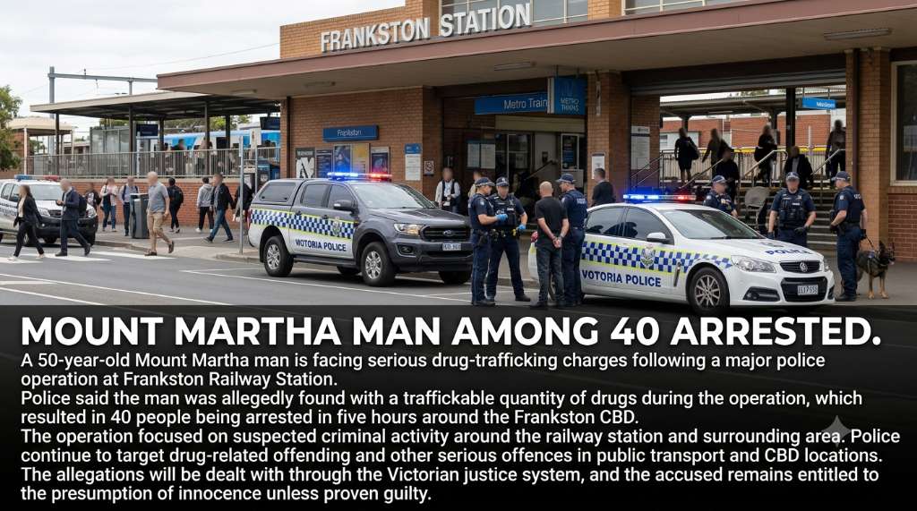Mount Martha Man Among 40 Arrested in Frankston Police Operation