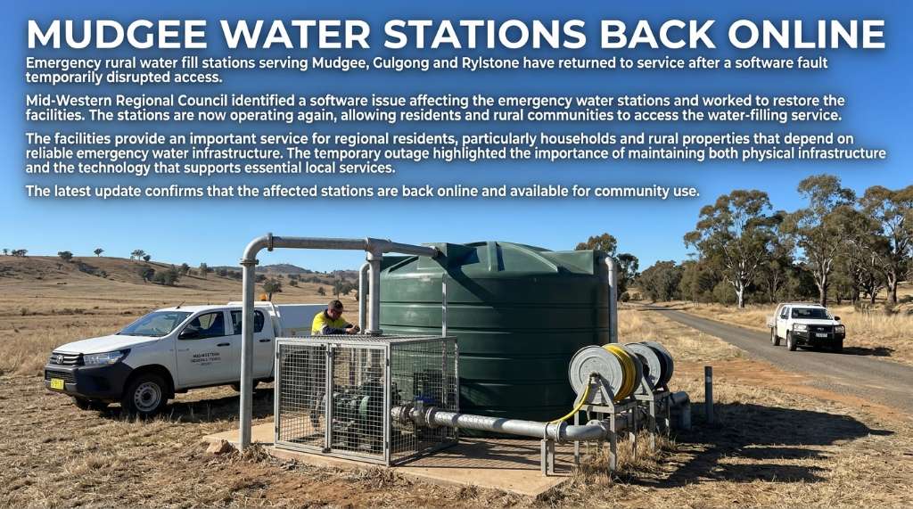 Mudgee Rural Water Stations Back Online After Software Fault