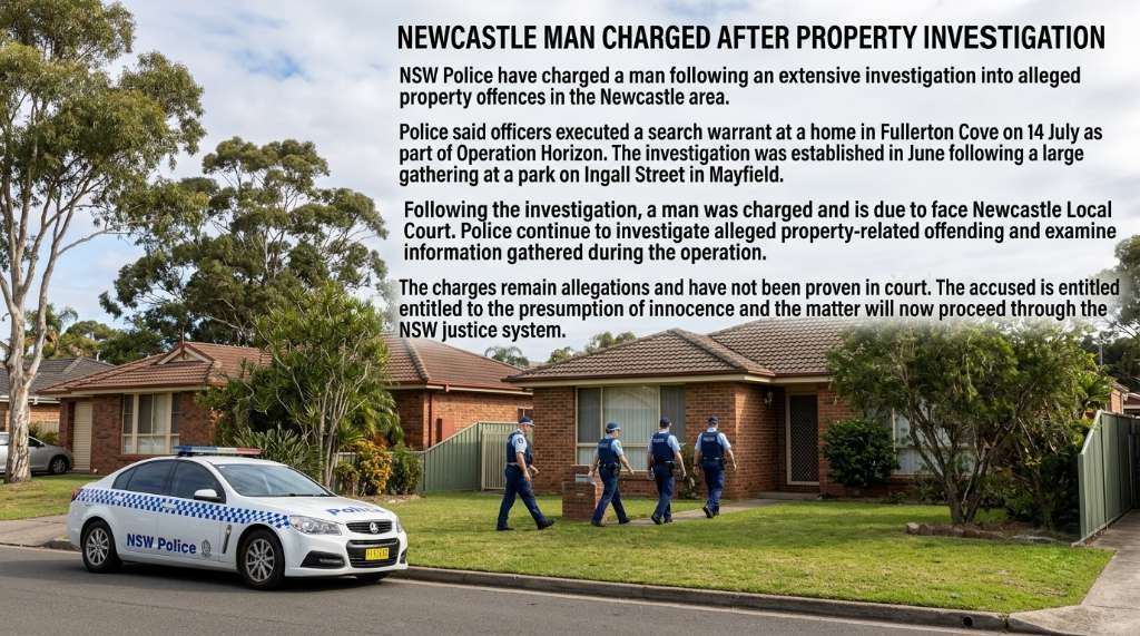 Man Charged Following Property Offence Investigation in Newcastle