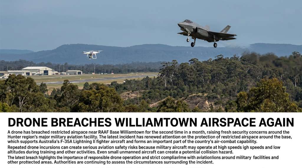 Drones Breach RAAF Williamtown Airspace for Second Time in a Month