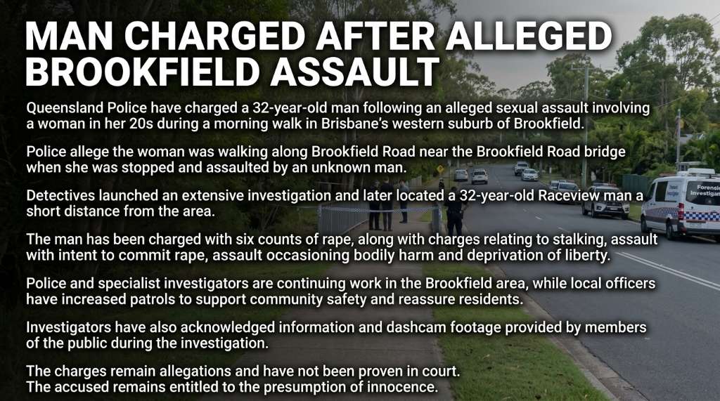 Man Charged After Alleged Sexual Assault in Brisbane’s Brookfield