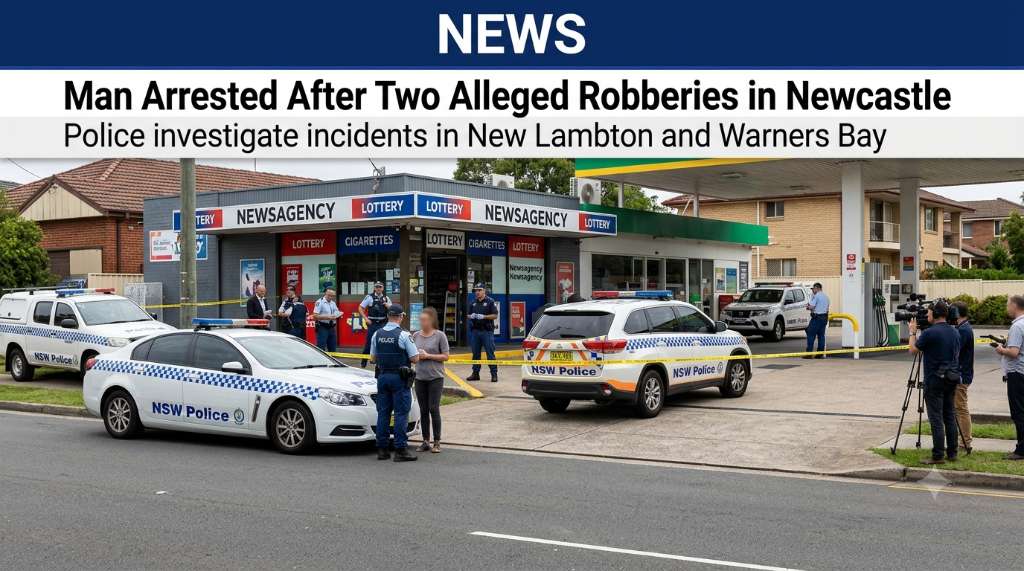 Man Arrested After Two Alleged Armed Robberies in Newcastle - Newcastle, NSW