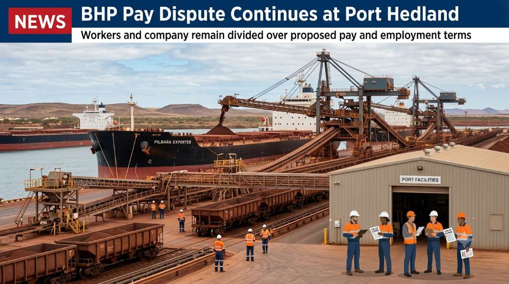 BHP Pay Dispute Continues as Port Hedland Union Talks Remain Unresolved