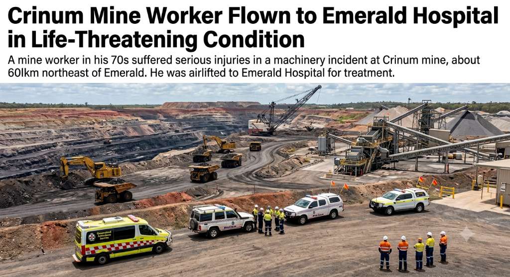 Crinum Mine Worker Flown to Emerald Hospital in Life-Threatening Condition