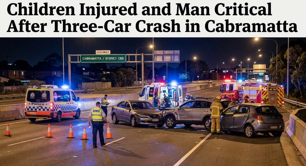 Children Injured and Man Critical After Three-Car Crash in Cabramatta