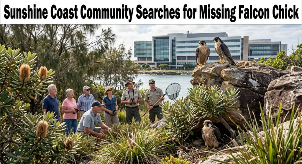 Sunshine Coast Community Searches for Missing Falcon Chick
