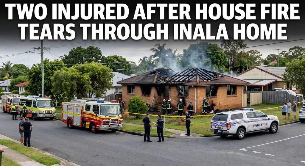 Two Injured After House Fire Tears Through Inala Home - Brisbane, QLD