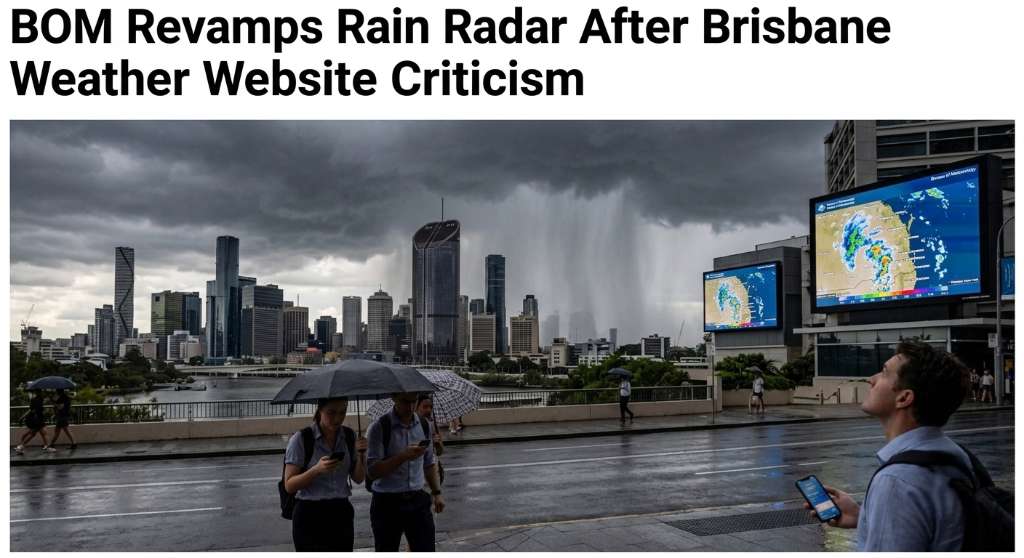 BOM Revamps Rain Radar After Brisbane Weather Website Criticism