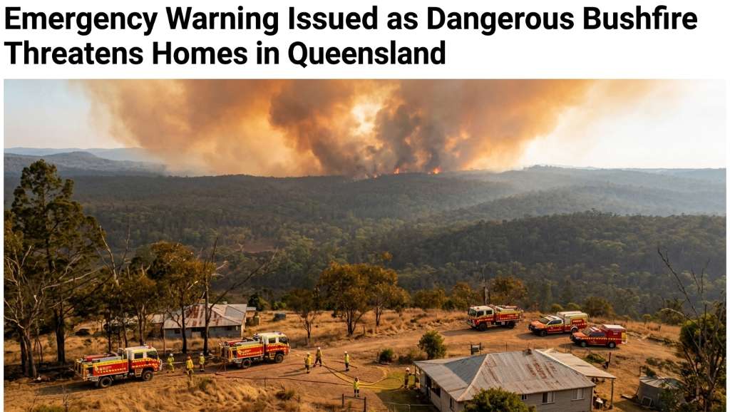 Emergency Warning Issued as Dangerous Bushfire Threatens Homes in Queensland - Teelah, QLD