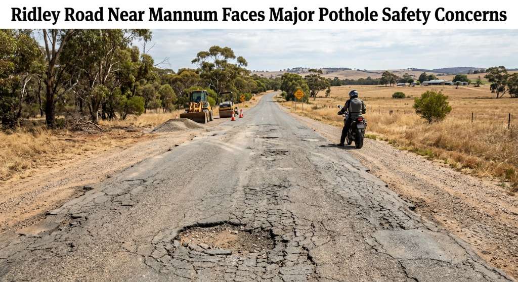 Ridley Road Near Mannum Faces Major Pothole Safety Concerns