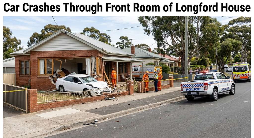 Car Crashes Through Front Room of Longford House