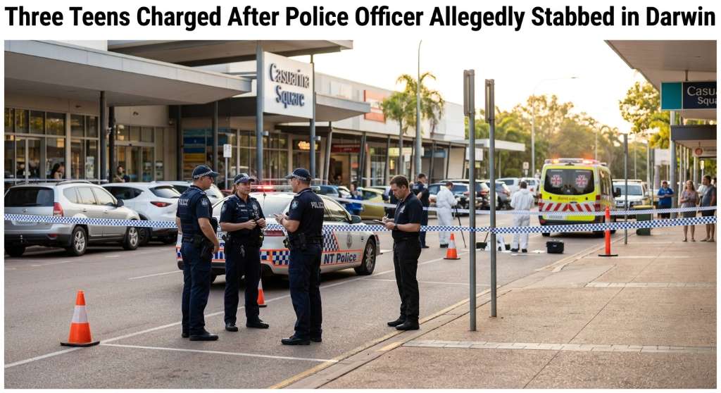 Three Teens Charged After Police Officer Allegedly Stabbed in Darwin - Darwin, NT