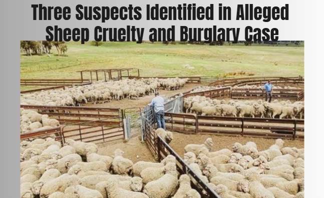 Three Suspects Identified in Alleged Sheep Cruelty and Burglary Case