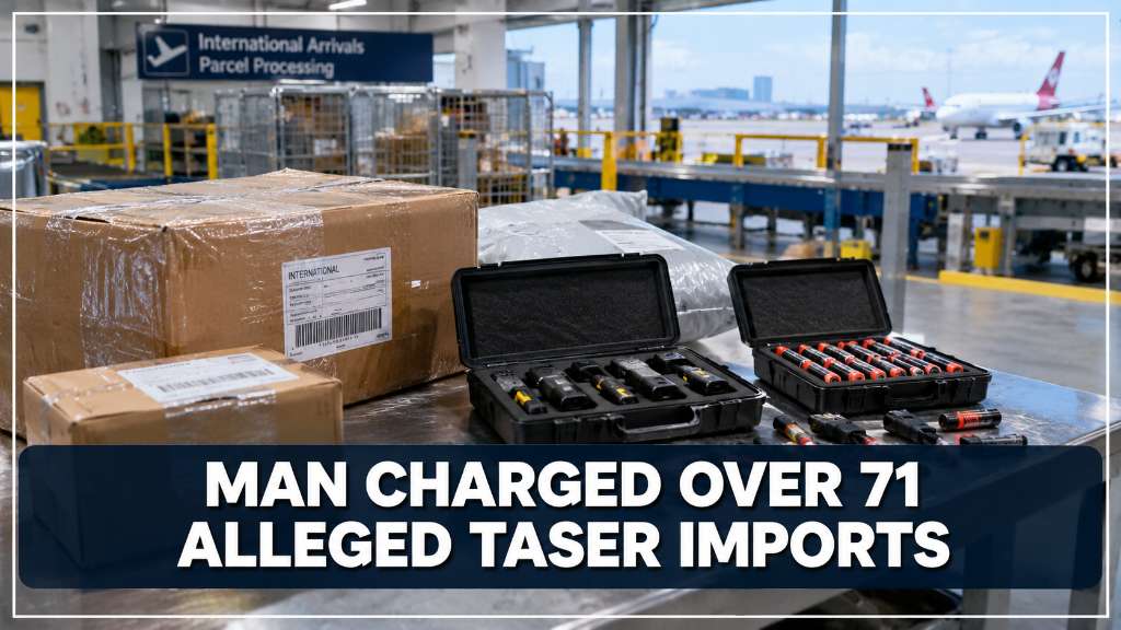 Man Charged Over Alleged Importation of 71 Tasers into Victoria - Melbourne, VIC
