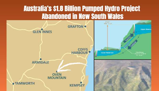 Australia’s $1.8 Billion Pumped Hydro Project Abandoned in New South Wales