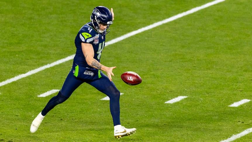 Super Bowl winner Michael puts Matt Burton's boot up with NFL punters