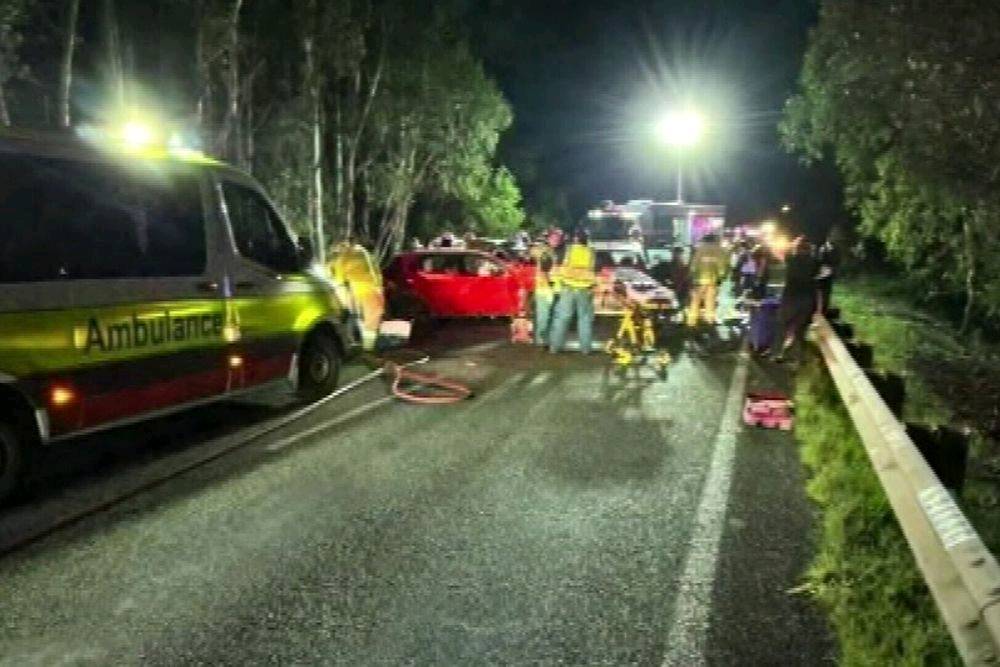 Two critical and eight injured after alleged teen driver triggers four-car crash near Hervey Bay
