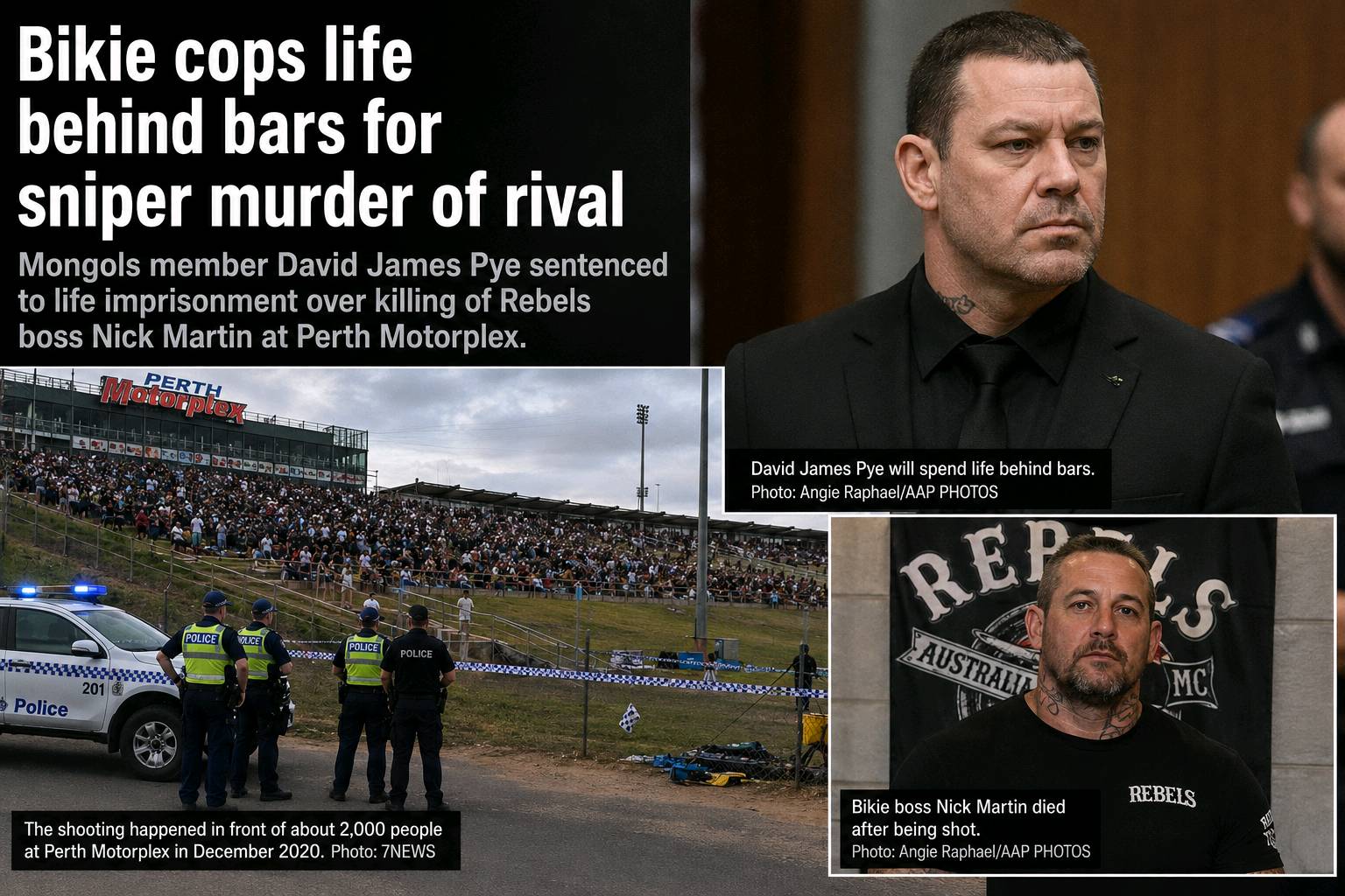 Mongols Bikie Jailed for Life Over Sniper Murder of Rebels Boss Nick Martin