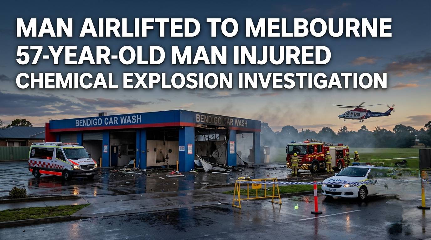 Man Flown to Melbourne After Explosion at Bendigo Car Wash