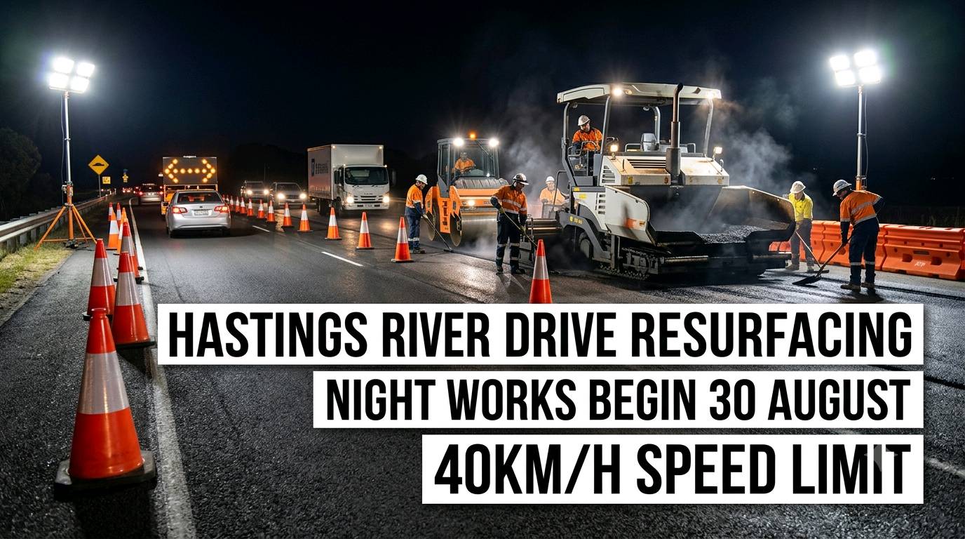 Night Works to Resurface Hastings River Drive