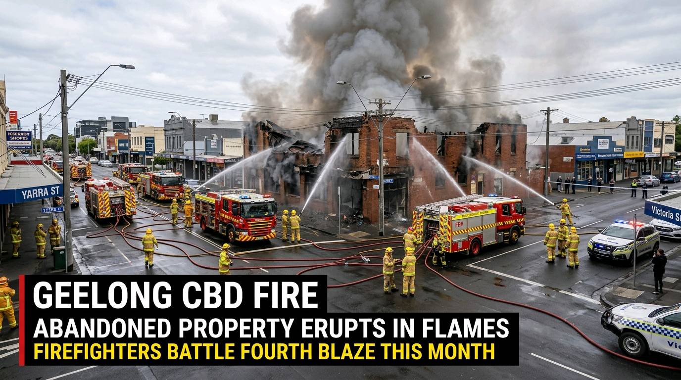 Fire Breaks Out at Abandoned Geelong CBD Property for Fourth Time This Month