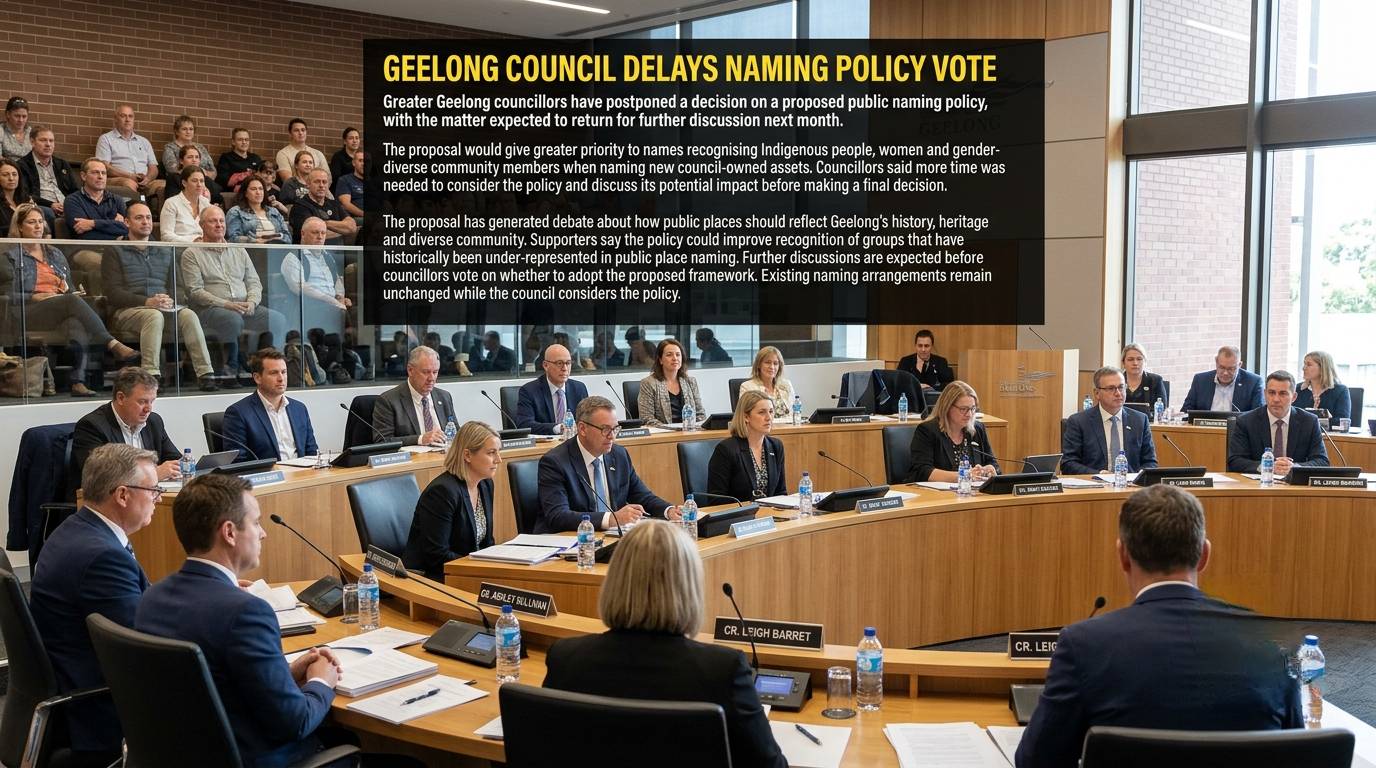 Geelong Council Delays New Naming Policy Votep