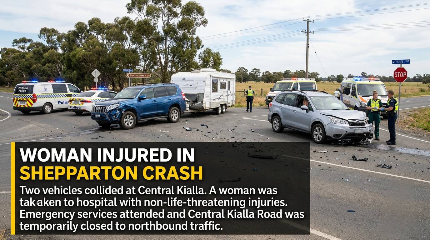 Woman Hospitalised After Two-Car Crash in Kialla