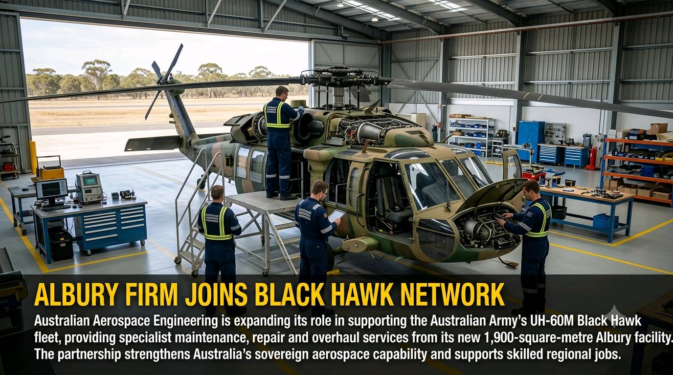 Albury Aerospace Firm Joins Black Hawk Helicopter Support Network