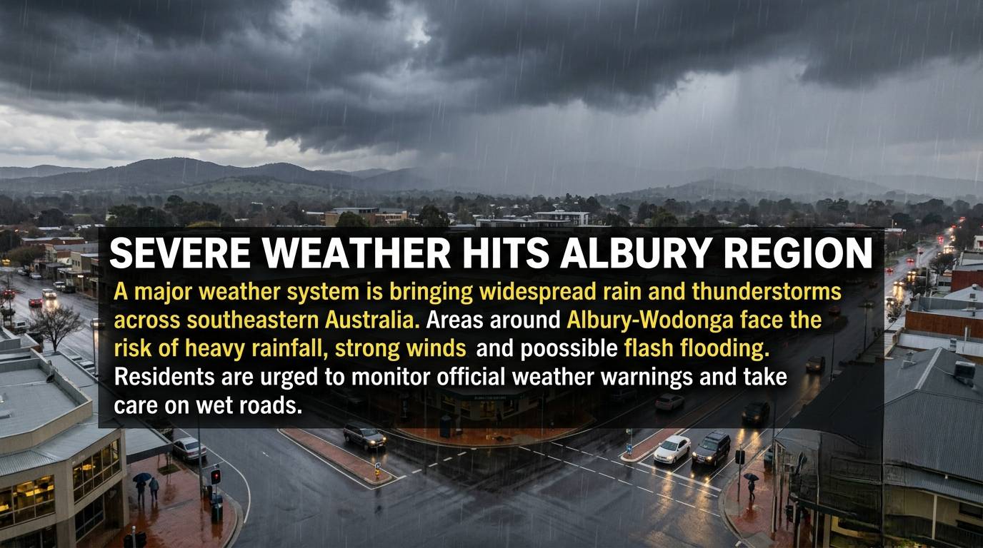 Severe Weather System Brings Heavy Rain Risk to Albury Region