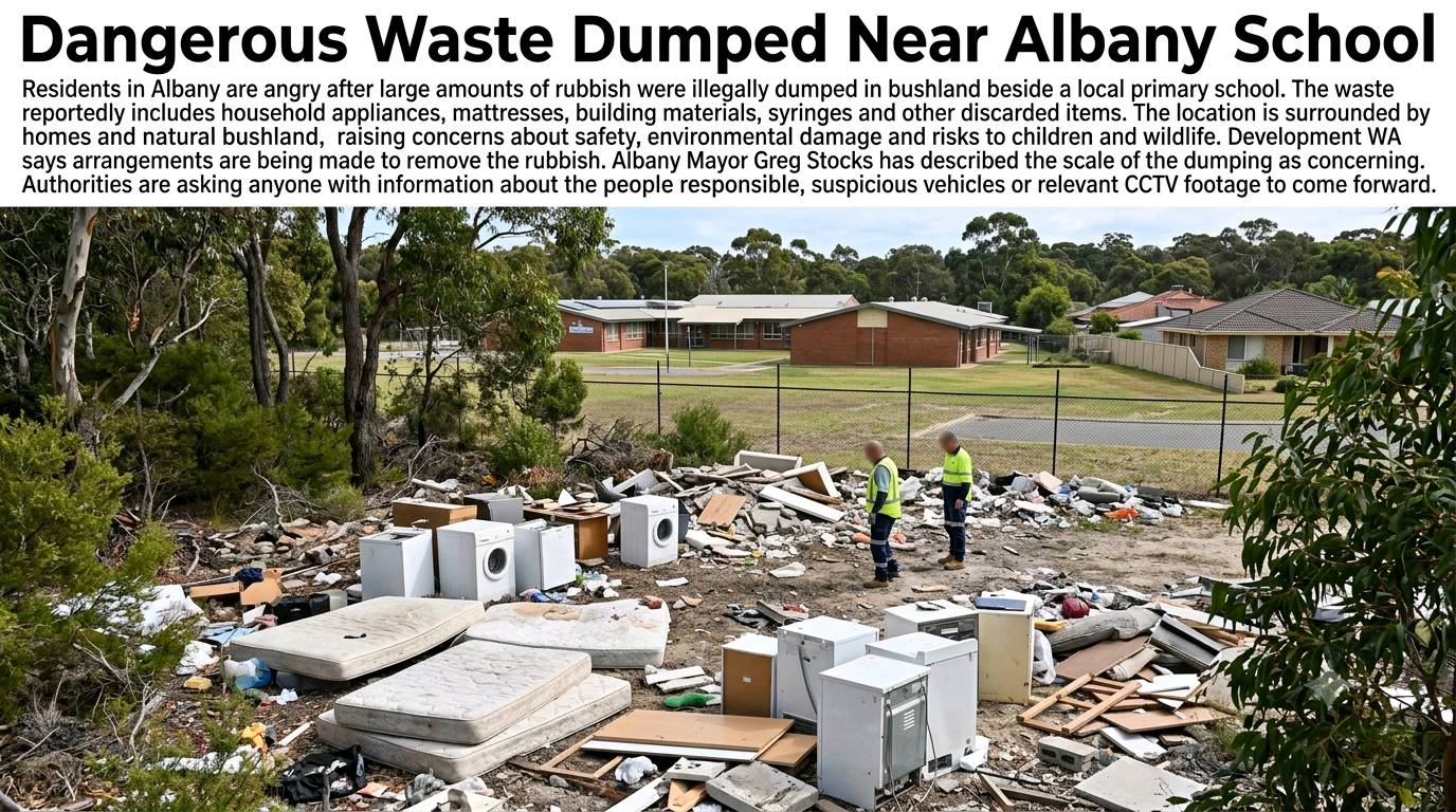 Dangerous Waste Dumped Near Albany School