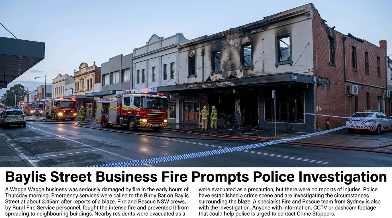 Fire Damages Wagga Wagga Business, Police Investigate