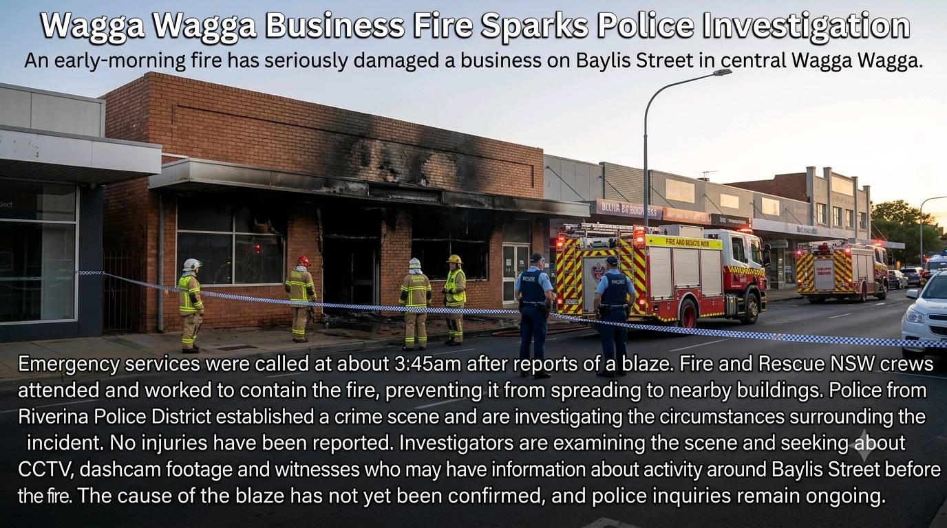 Wagga Wagga Business Fire Sparks Police Investigation