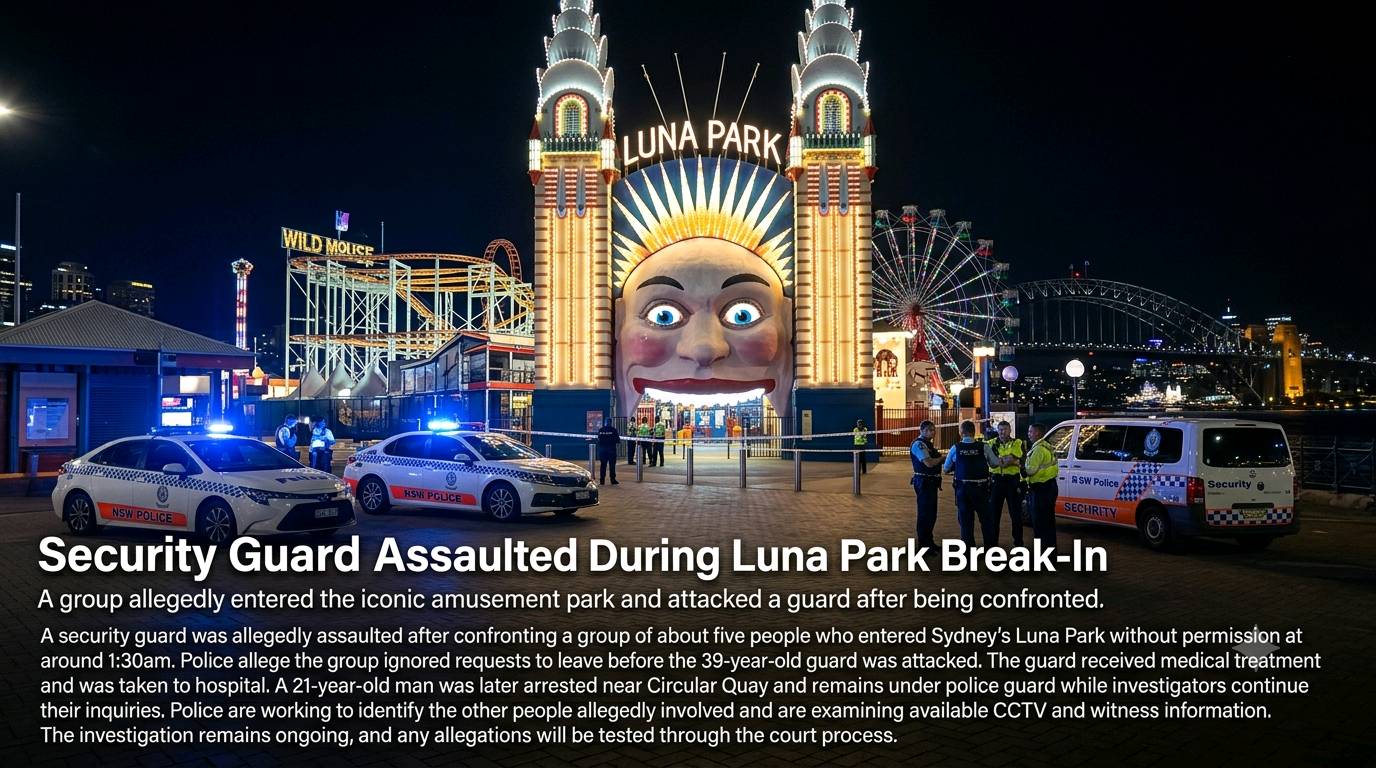 Security Guard Assaulted During Luna Park Break-In