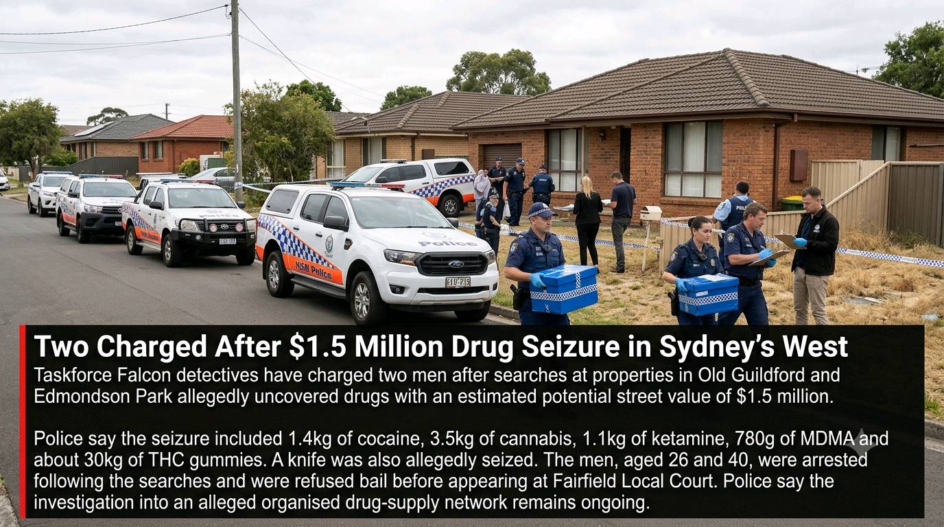 Two Charged After $1.5 Million Drug Seizure in Sydney’s West