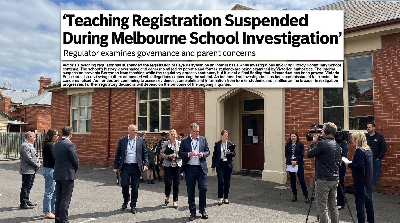 Teaching Watchdog Suspends Melbourne Schoolteacher