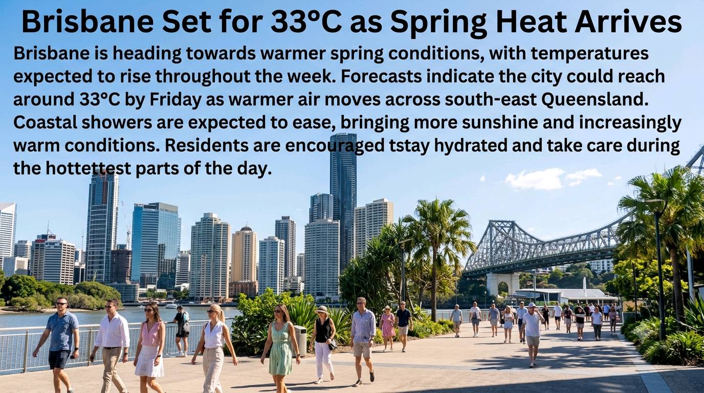 Brisbane Set for 33°C as Spring Heat Arrives