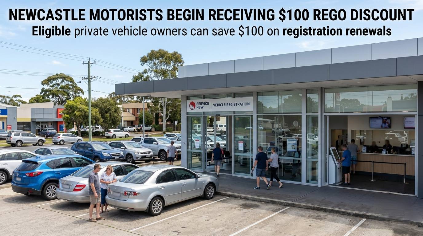 Newcastle Motorists Begin Receiving $100 Rego Discount