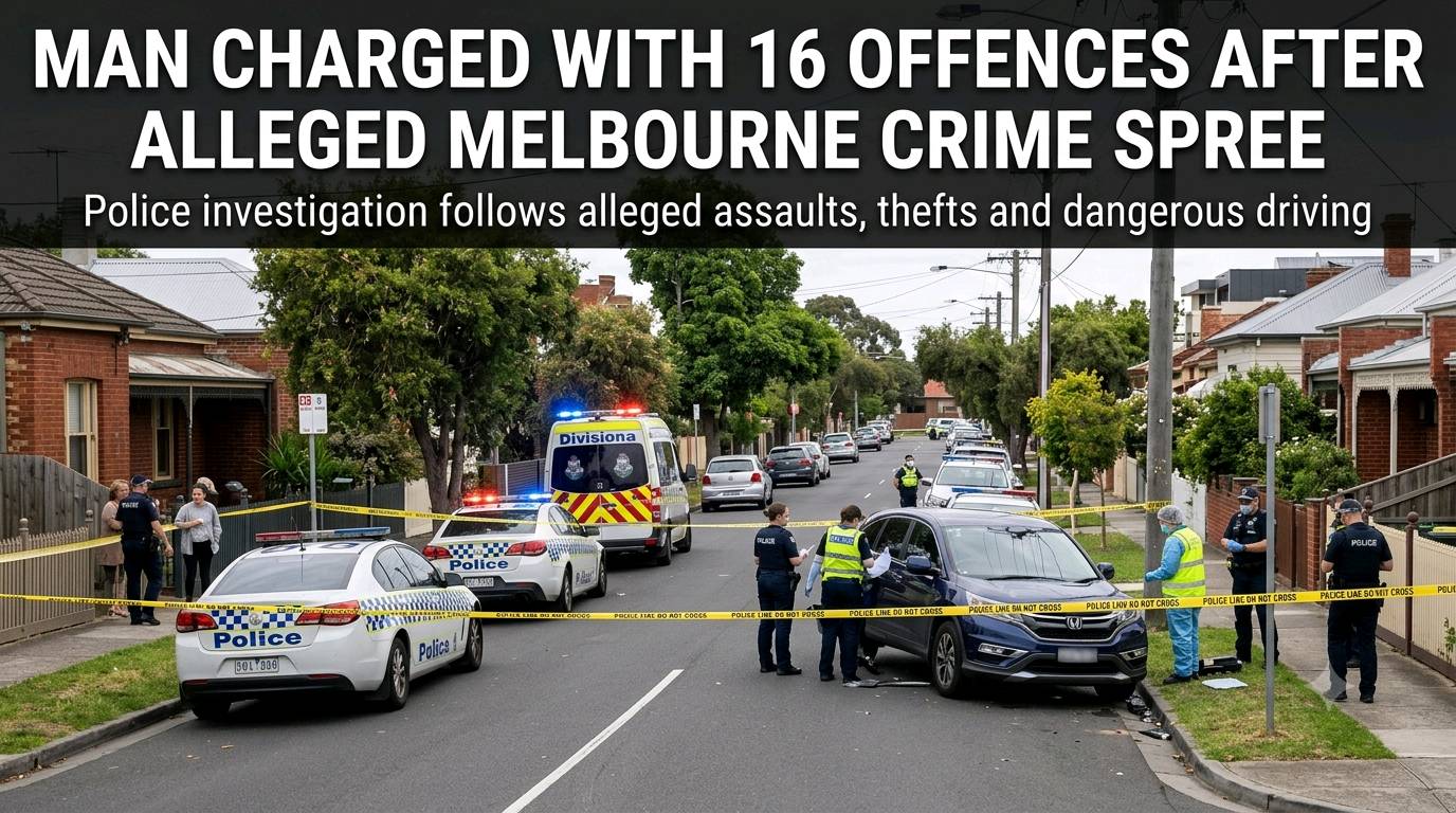 Man Charged With 16 Offences After Alleged Melbourne Crime Spree