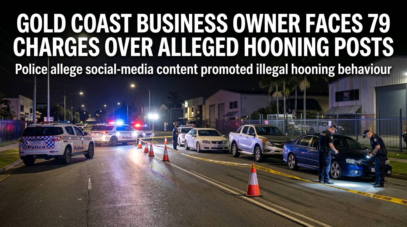 Gold Coast Business Owner Faces 79 Charges Over Alleged Hooning Posts